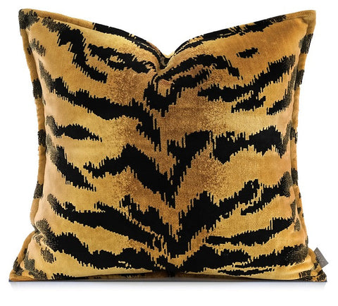 Luxury Abstract Decorative Throw Pillows for Living Room, Tiger Pattern Modern Pillows for Couch, Large Modern Sofa Pillow Cases, Decorative Pillow Covers-LargePaintingArt.com