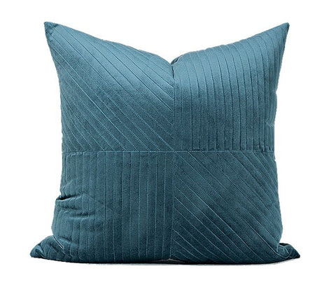 Large Decorative Throw Pillow for Couch, Blue Modern Sofa Pillows, Simple Modern Throw Pillows for Couch, Large Square Pillows-LargePaintingArt.com
