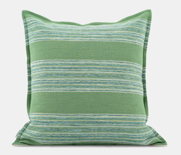Green Modern Sofa Pillows for Couch, Contemporary Decorative Pillow Covers, Large Decorative Pillows for Living Room-LargePaintingArt.com