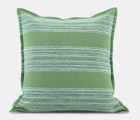 Green Modern Sofa Pillows for Couch, Contemporary Decorative Pillow Covers, Large Decorative Pillows for Living Room-LargePaintingArt.com