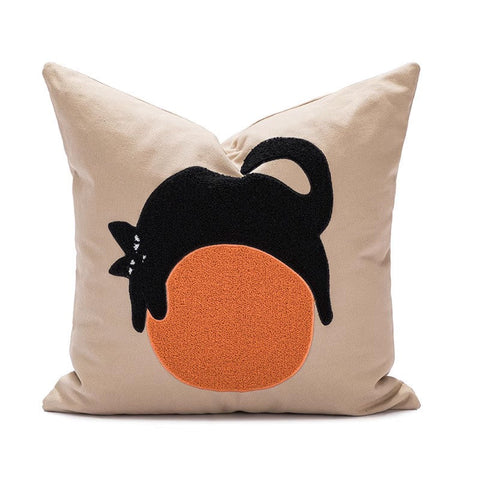 Lazy Cat Decorative Pillows, Modern Pillow Covers, Modern Decorative Sofa Pillows, Decorative Throw Pillows for Couch-LargePaintingArt.com