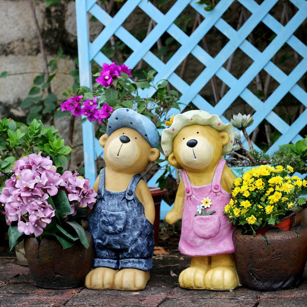 Garden Animal Sculpture Bear Statues, Garden Decor Ideas, Outdoor Garden Decoration, Animal Statues, Garden Ornament, Villa Courtyard Decor-LargePaintingArt.com