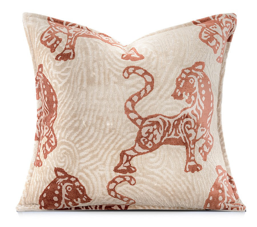 Large Modern Sofa Pillow Cases, Abstract Tiger Pattern Decorative Throw Pillows for Living Room, Decorative Pillow Covers, Modern Pillows for Couch-LargePaintingArt.com