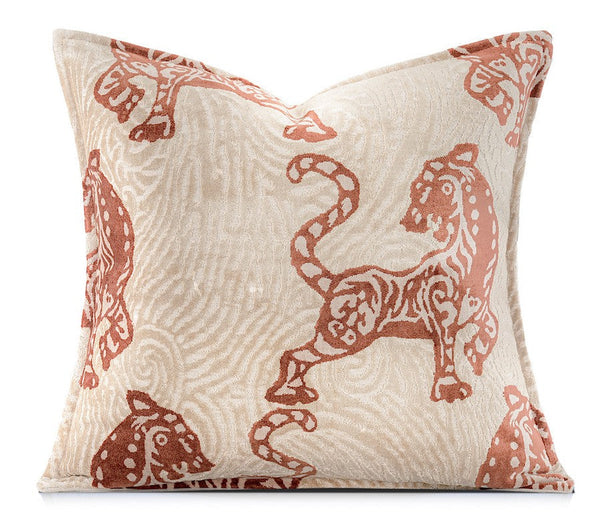 Large Modern Sofa Pillow Cases, Abstract Tiger Pattern Decorative Throw Pillows for Living Room, Decorative Pillow Covers, Modern Pillows for Couch-LargePaintingArt.com