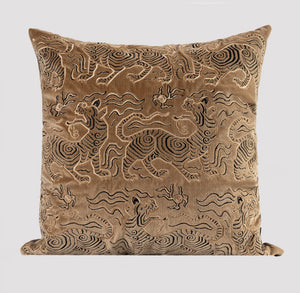 Contemporary Modern Sofa Pillows, Embroidery Tiger Pattern Pillows for Couch, Decorative Throw Pillows for Bedroom, Large Modern Sofa Pillow for Living Room-LargePaintingArt.com