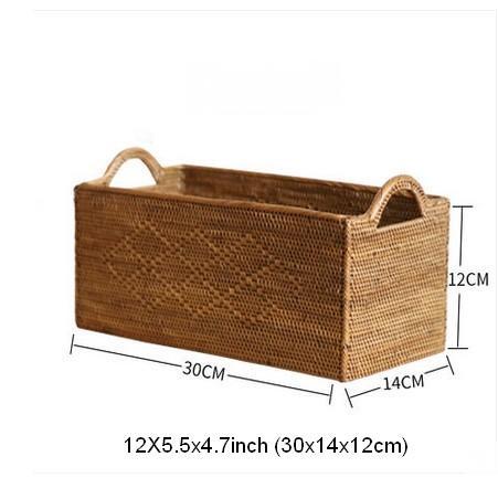 Natural Fiber Baskets, Small Storage Basket for Kitchen, Indonesia Woven Storage Basket, Rattan Storage Basket for Dining Room-LargePaintingArt.com