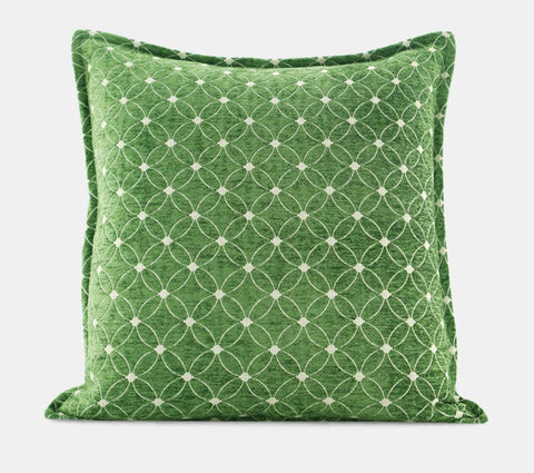 Large Green Pillows for Interior Design, Contemporary Modern Sofa Pillows, Luxury Square Modern Throw Pillows for Couch, Decorative Throw Pillows for Bedroom-LargePaintingArt.com