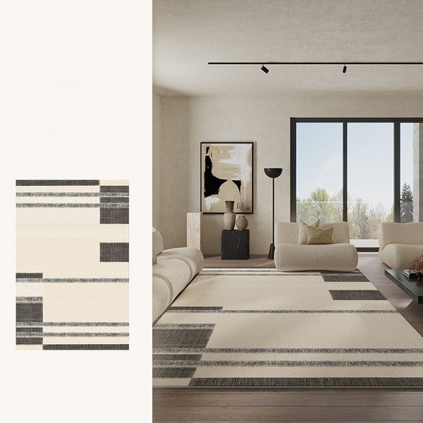 Abstract Area Rugs for Living Room, Geometric Contemporary Modern Rugs Next to Bed, Modern Carpets for Office, Modern Soft Rugs under Dining Room Table-LargePaintingArt.com