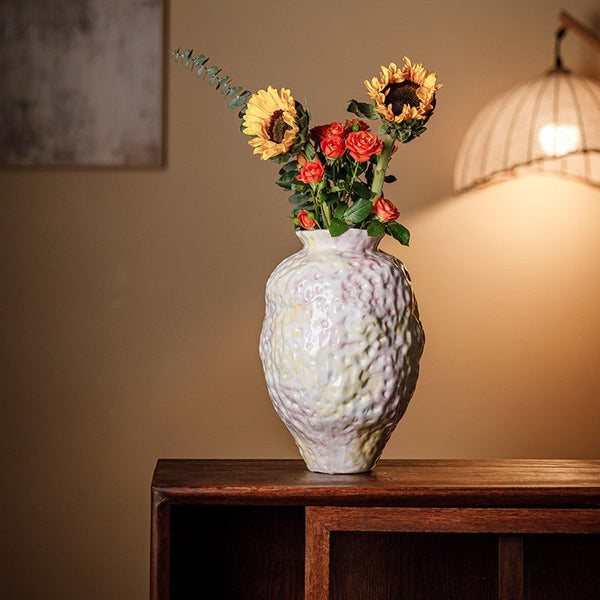 Modern Bouquet Flower Vases, Handmade Water Holding Flower Vases, Centerpiece on Dining Table, Large Flower Vase on Table, Pottery Flower Vases-LargePaintingArt.com
