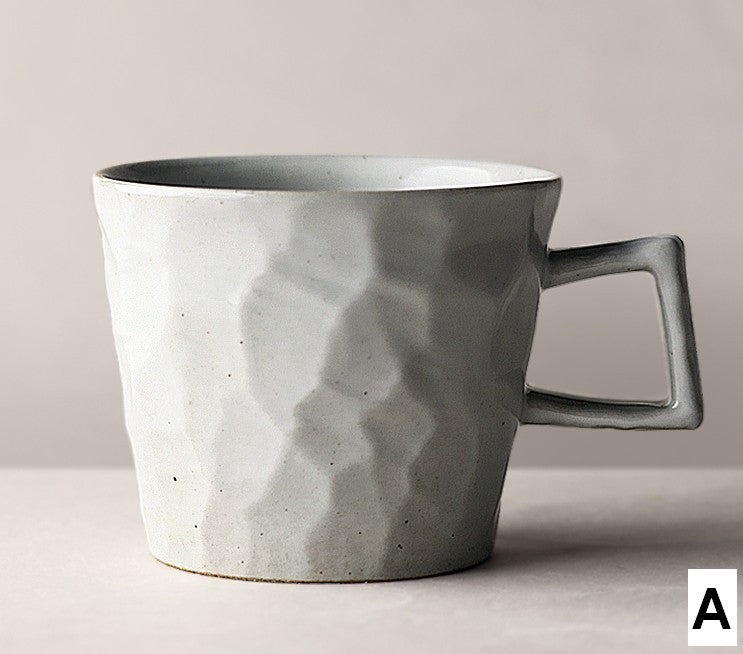 Modern Handmade Pottery Coffee Cup, Creative Brown White Black Blue Ceramic Coffee Mugs, Large Unique Tea Cup, Large Capacity Coffee Cups-LargePaintingArt.com