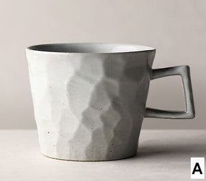 Modern Handmade Pottery Coffee Cup, Creative Brown White Black Blue Ceramic Coffee Mugs, Large Unique Tea Cup, Large Capacity Coffee Cups-LargePaintingArt.com