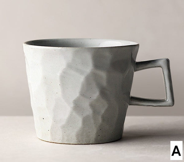 Modern Handmade Pottery Coffee Cup, Creative Brown White Black Blue Ceramic Coffee Mugs, Large Unique Tea Cup, Large Capacity Coffee Cups-LargePaintingArt.com
