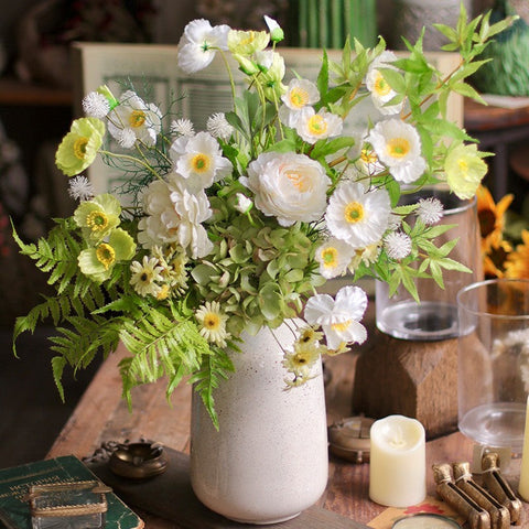 Beautiful Spring Flower Arrangement for Home Decoration, Real Touch Artificial Floral for Living Room, Table Centerpiece, Large Bunch of Romantic Flowers-LargePaintingArt.com