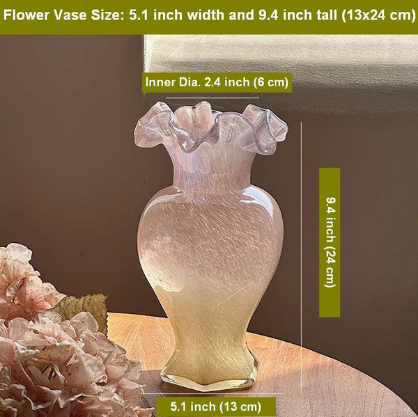 Bouquet Flower Vase, Vintage Glass Flower Vases, Creative Modern Vases for Living Room, Glass Bud Vases, Handmade Flower Vases on Table-LargePaintingArt.com