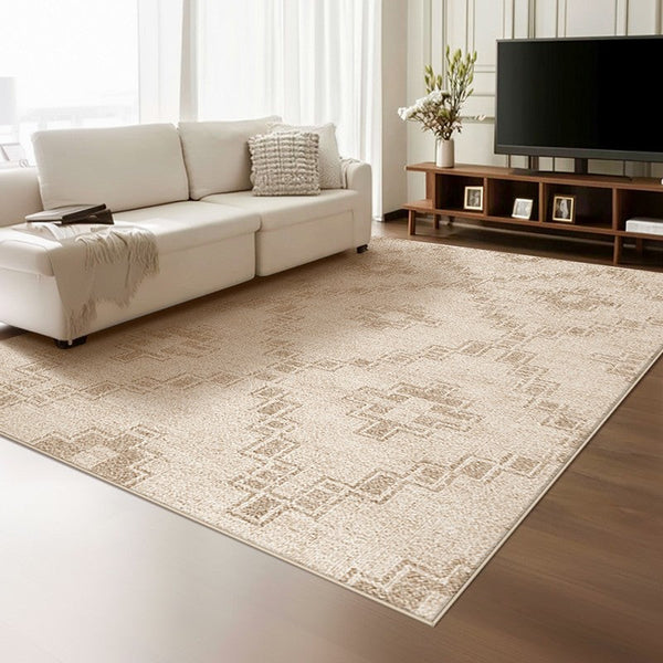 Modern Geometric Carpets for Bedroom, Contemporary Abstract Rugs under Dining Room Table, Modern Living Room Rug Placement Ideas-LargePaintingArt.com