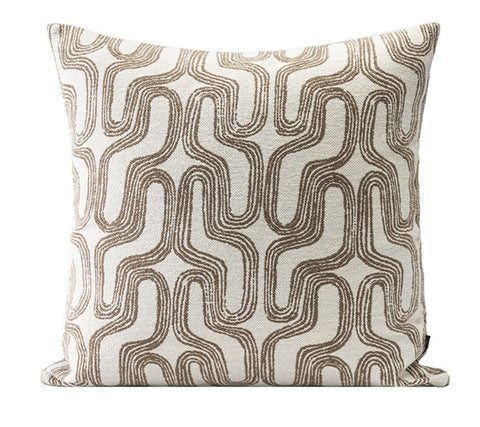 Large Contemporary Throw Pillow for Interior Design, Abstract Decorative Throw Pillows, Geometric Square Modern Throw Pillows for Couch-LargePaintingArt.com