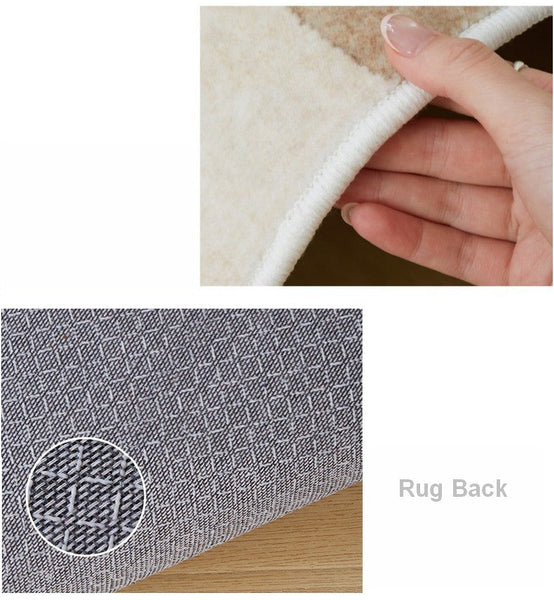 Unique Geometric Modern Rugs under Dining Room Table, Brown Modern Carpets for Office, Abstract Modern Rugs for Living Room, Contemporary Modern Rugs Next to Bed-LargePaintingArt.com