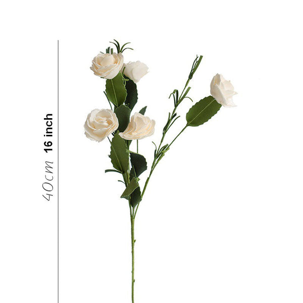 Flower Arrangement Ideas for Living Room, White Camellia Flowers, Modern Artificial Flowers for Home Decoration, Simple Artificial Floral for Bedroom-LargePaintingArt.com