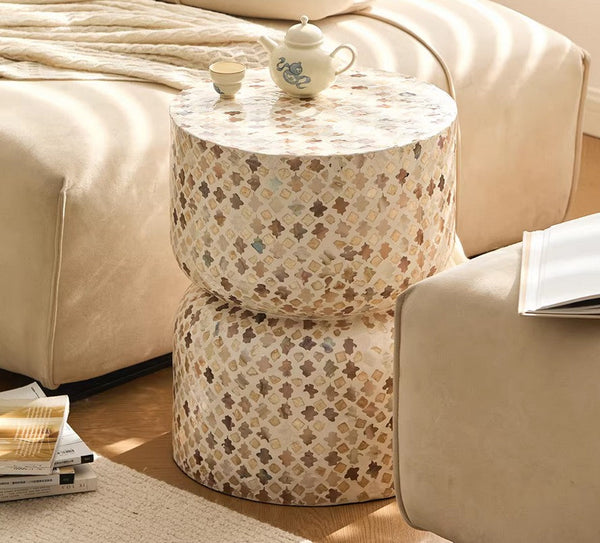Modern Side Table, Contemporary Bedside Table, Bedside Small Side Table, Elegant Small End Table, Creative Coffee Table, Contemporary Side Table, Portable Casual Side Table, Shell Small Sofa Side Table-LargePaintingArt.com