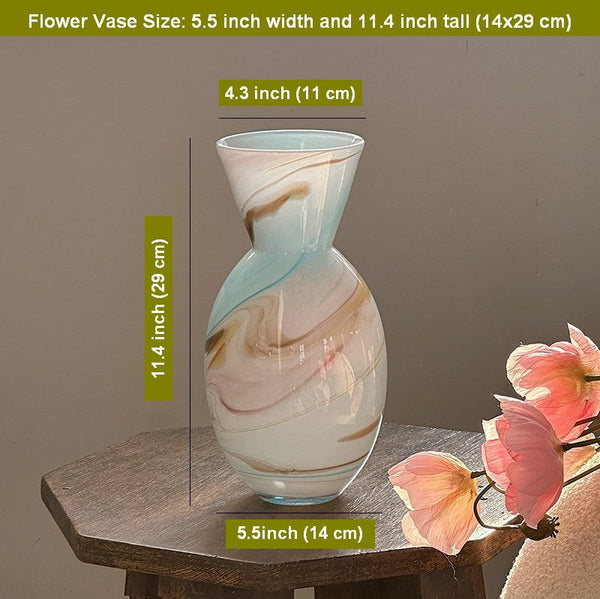 Cute Handmade Glass Vases, Vintage Small Glass Flower Vases, Flower Vases on Table, Modern Glass Vases for Flowers-LargePaintingArt.com