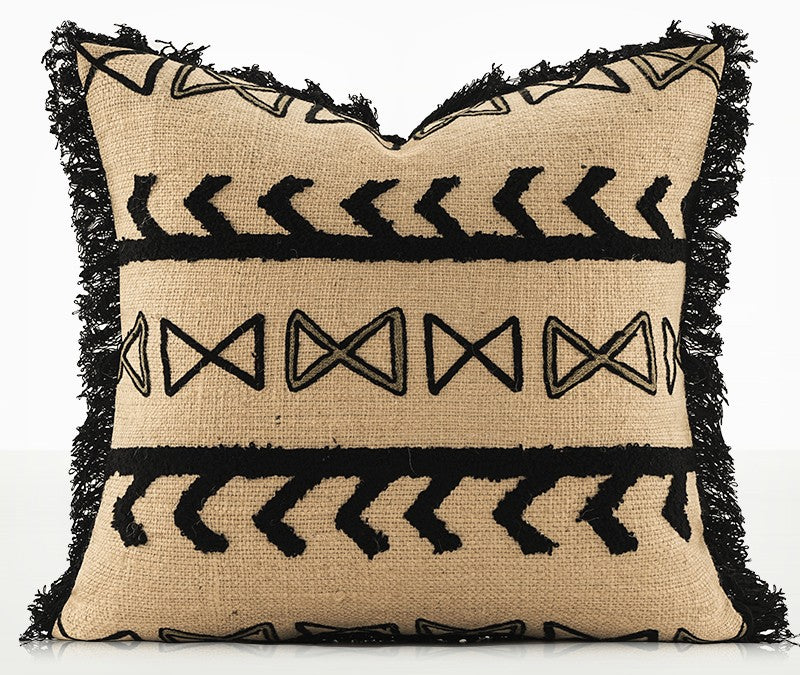 Ethnic Square Modern Throw Pillows for Couch, Contemporary Modern Sofa Pillows, Decorative Throw Pillows for Bedroom, Large Throw Pillow for Interior Design-LargePaintingArt.com