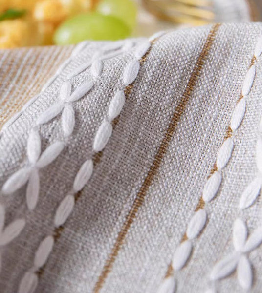 Cotton and Linen Rectangle Table Covers for Dining Room Table, Rectangular Tablecloths for Coffee Table, Modern Table Cloth for Kitchen-LargePaintingArt.com