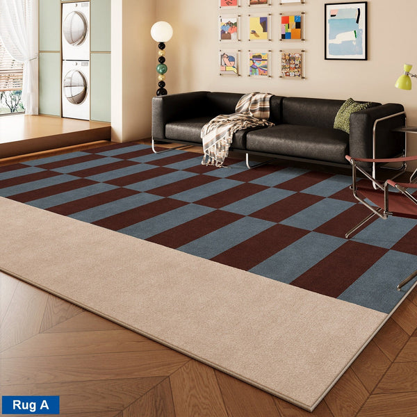 Colorful Modern Rugs for Living Room, Dining Room Geometric Modern Rugs, Mid Century Modern Rugs, Contemporary Modern Rugs under Coffee Table-LargePaintingArt.com