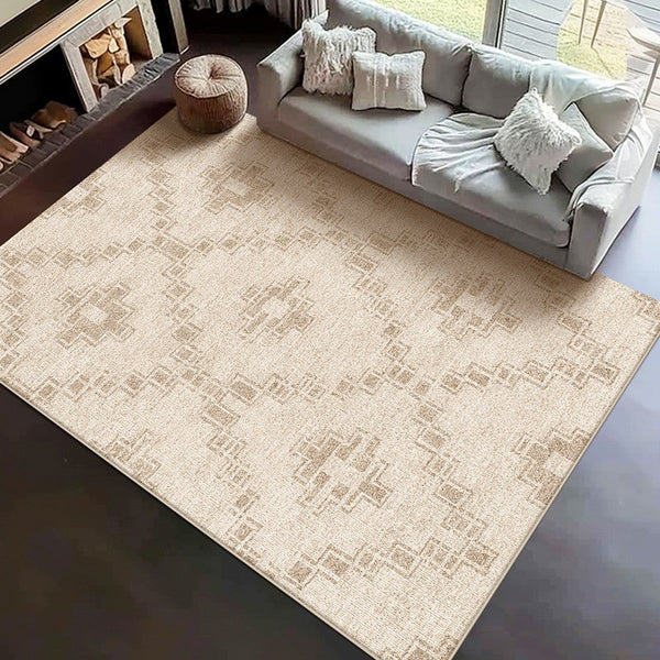 Modern Geometric Carpets for Bedroom, Contemporary Abstract Rugs under Dining Room Table, Modern Living Room Rug Placement Ideas-LargePaintingArt.com
