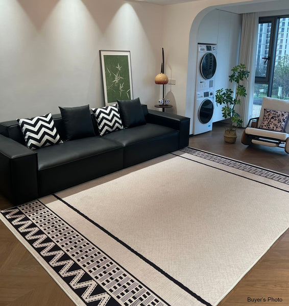 Large Geometric Contemporary Rugs, Mid Century Modern Rugs for Living Room, Abstract Contemporary Modern Rugs for Dining Room-LargePaintingArt.com