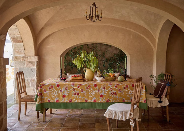 Farmhouse Table Cloth, Dining Room Flower Table Cloths, Large Square Tablecloth for Round Table, Extra Large Rectangular Table Covers for Kitchen-LargePaintingArt.com