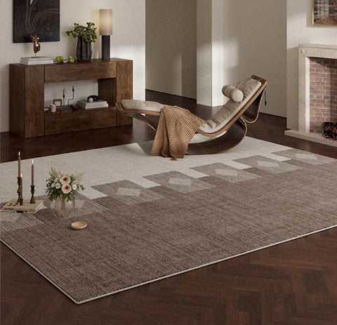 Abstract Modern Rugs for Living Room, Contemporary Modern Rugs Next to Bed, Modern Rugs under Dining Room Table, Mid Century Geometric Carpets-LargePaintingArt.com