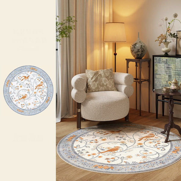 Dining Room Contemporary Round Rugs, Bedroom Modern Round Rugs, Modern Rug Ideas for Living Room, Circular Modern Rugs under Chairs-LargePaintingArt.com