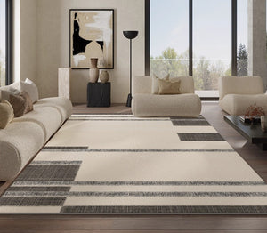 Abstract Area Rugs for Living Room, Geometric Contemporary Modern Rugs Next to Bed, Modern Carpets for Office, Modern Soft Rugs under Dining Room Table-LargePaintingArt.com