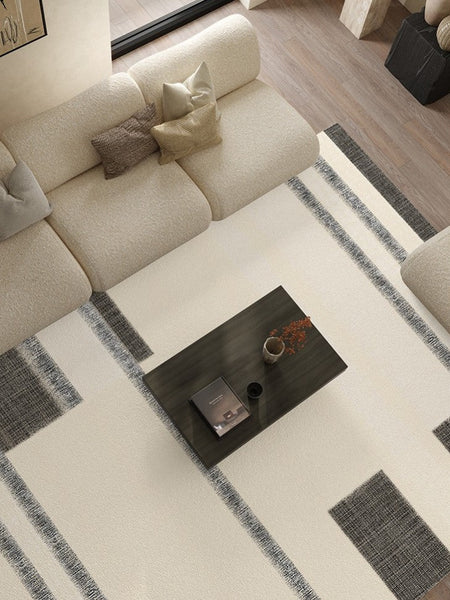 Abstract Area Rugs for Living Room, Geometric Contemporary Modern Rugs Next to Bed, Modern Carpets for Office, Modern Soft Rugs under Dining Room Table-LargePaintingArt.com