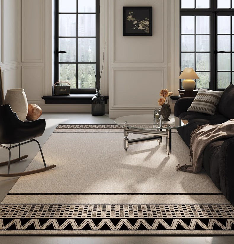 Large Geometric Contemporary Rugs, Mid Century Modern Rugs for Living Room, Abstract Contemporary Modern Rugs for Dining Room-LargePaintingArt.com