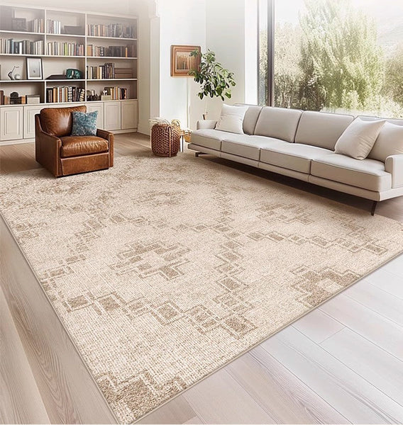 Modern Geometric Carpets for Bedroom, Contemporary Abstract Rugs under Dining Room Table, Modern Living Room Rug Placement Ideas-LargePaintingArt.com