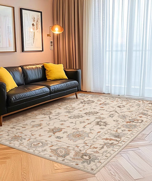 Flower Pattern Modern Rugs for Farmhouse, Bedroom Modern Rugs, Modern Rugs for Dining Room, Modern Rugs for Living Room-LargePaintingArt.com