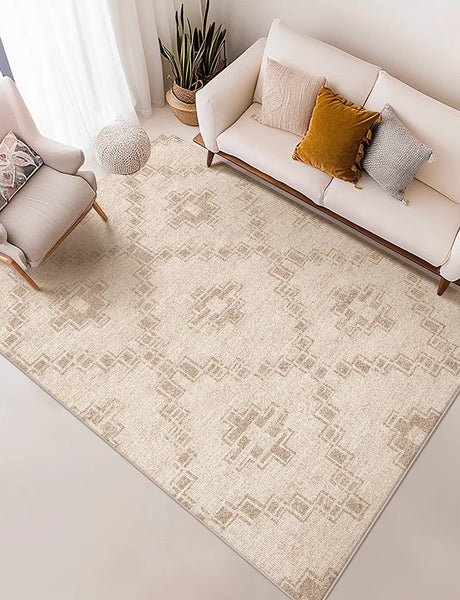 Contemporary Abstract Rugs under Dining Room Table, Modern Geometric Carpets for Bedroom, Modern Living Room Rug Placement Ideas-LargePaintingArt.com