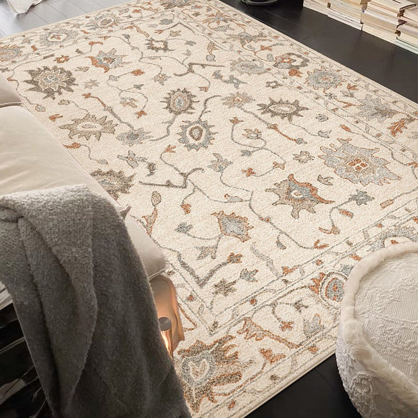 Flower Pattern Modern Rugs for Farmhouse, Bedroom Modern Rugs, Modern Rugs for Dining Room, Modern Rugs for Living Room-LargePaintingArt.com