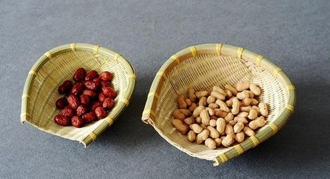 Natural Bamboo Stroage Basket, Kitchen Storage Basket, Woven Storage Baskets, Snacks Pantry Storage Basket, Set of 2-LargePaintingArt.com