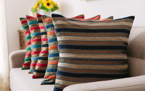 Decorative Throw Pillows for Living Room, Bohemian Style Chenille Pillow Cover, Bohemian Decorative Sofa Pillows-LargePaintingArt.com