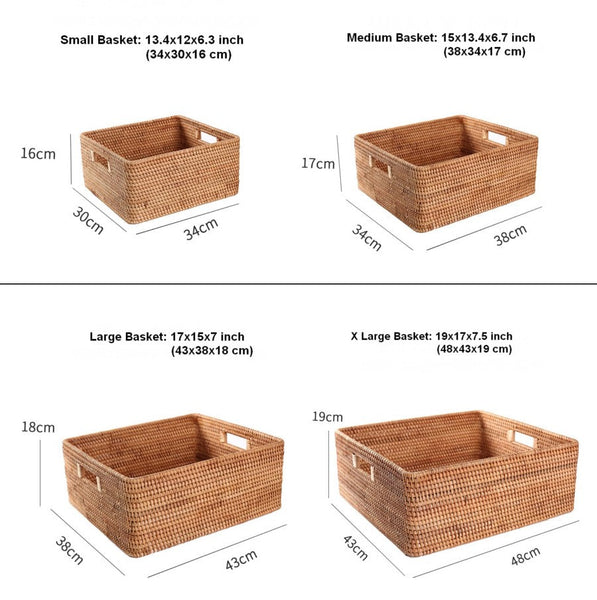 Large Storage Baskets for Bedroom, Storage Baskets for Bathroom, Rectangular Storage Baskets, Storage Baskets for Shelves-LargePaintingArt.com