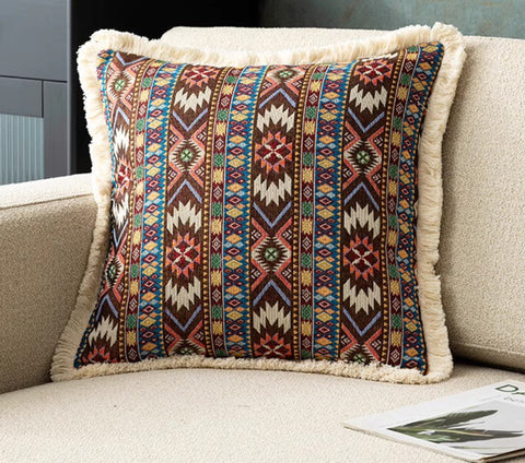Bedroom Decorative Throw Pillows, Bohemian Decorative Sofa Pillows for Living Room, Extra Large Modern Geometric Pillows, Oriental Throw Pillow for Couch-LargePaintingArt.com
