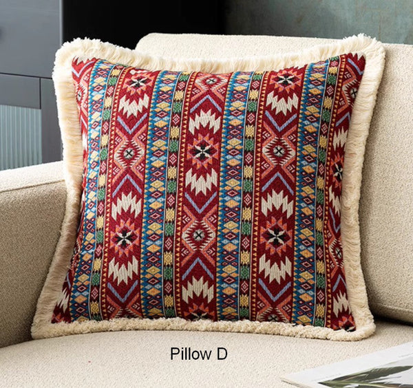 Oriental Throw Pillow for Couch, Bohemian Decorative Sofa Pillows for Living Room, Modern Geometric Decorative Throw Pillows for Bedroom-LargePaintingArt.com
