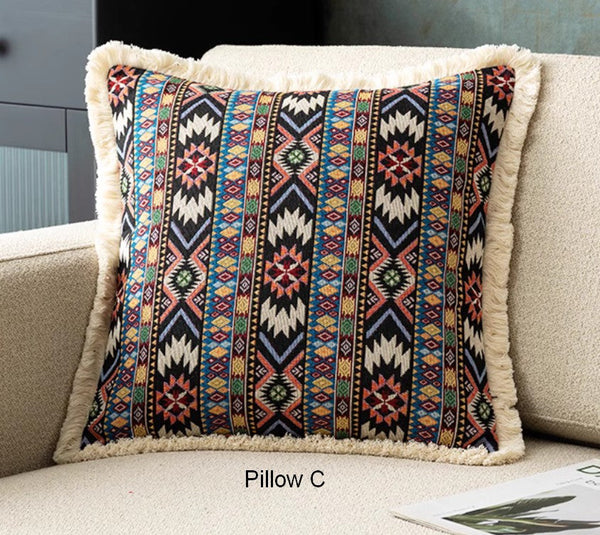 Oriental Throw Pillow for Couch, Bohemian Decorative Sofa Pillows for Living Room, Modern Geometric Decorative Throw Pillows for Bedroom-LargePaintingArt.com