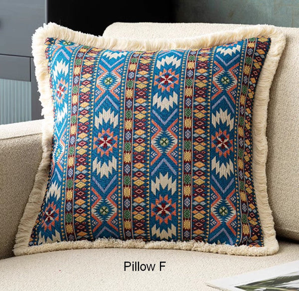Oriental Throw Pillow for Couch, Bohemian Decorative Sofa Pillows for Living Room, Modern Geometric Decorative Throw Pillows for Bedroom-LargePaintingArt.com