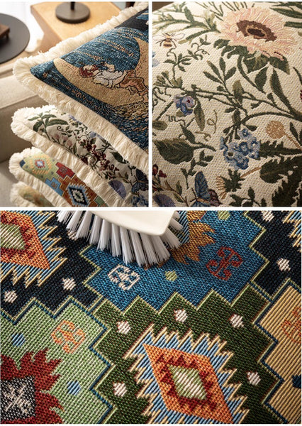 Flower Decorative Pillows for Bedroom, Decorative Pillow Covers, Extra Large Modern Geometric Pillows, Bohemian Decorative Sofa Pillows for Living Room-LargePaintingArt.com