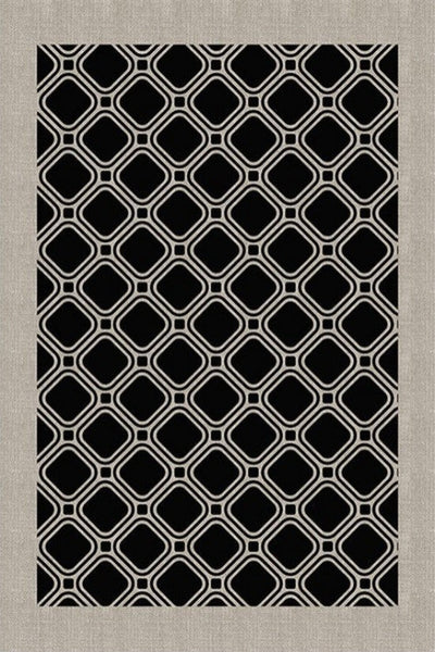 Elegant Modern Area Rugs under Sofa, Dining Room Floor Rugs, Mid Century Black Rugs for Living Room, Abstract Contemporary Rugs for Bedroom, Modern Carpets for Office-LargePaintingArt.com