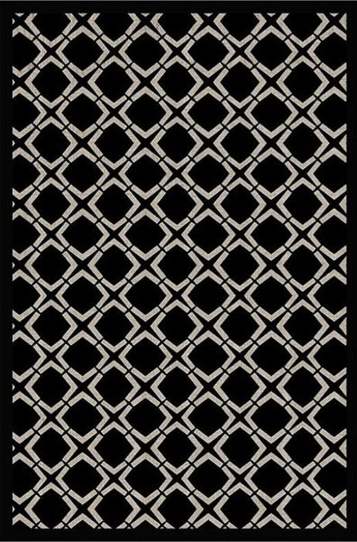 Abstract Contemporary Rugs for Bedroom, Modern Area Rugs under Sofa, Modern Black Rugs for Living Room, Dining Room Floor Rugs, Modern Carpets for Office-LargePaintingArt.com