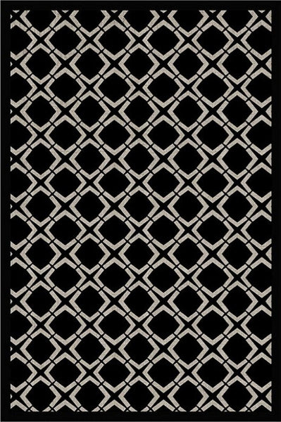 Modern Area Rugs under Sofa, Modern Black Rugs for Living Room, Abstract Contemporary Rugs for Bedroom, Dining Room Floor Rugs, Modern Carpets for Office-LargePaintingArt.com